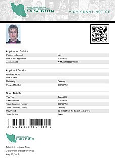 Visa Approval f&uuml;r den Iran - Iran-Blog