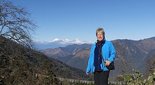 Blick &uuml;ber die Eisriesen des Himalaya - Zentral-Bhutan: Landschaft