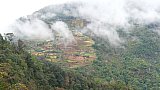 Geh&ouml;fte, Felder und Bergurwald - Ost-Bhutan: Landschaft