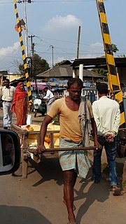 Streetlife am Bahn&uuml;bergang in Indien - Streetlife in Indien