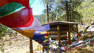 Chorten beim Drugyel Dzong - Paro - Haa: Sehensw&uuml;rdigkeiten