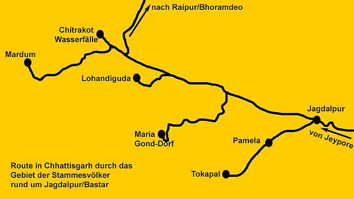 Route in Chhattisgarh zu den Bergv&ouml;lkern - IND-Blog-Bilder