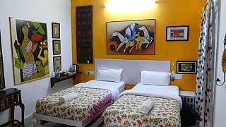 Doppelzimmer im Corel House Homestay in Agra - Uttar Pradesh: Essen und Schlafen