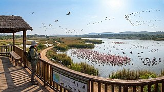 Aussichtsplattform Tholl Vogelschutzgebiet - Gujarat - Flora und Fauna