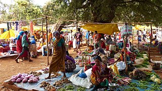 Wochenmarkt in Mardum in Chhattisgarh - Chhattisgarh: Land-und-Leute