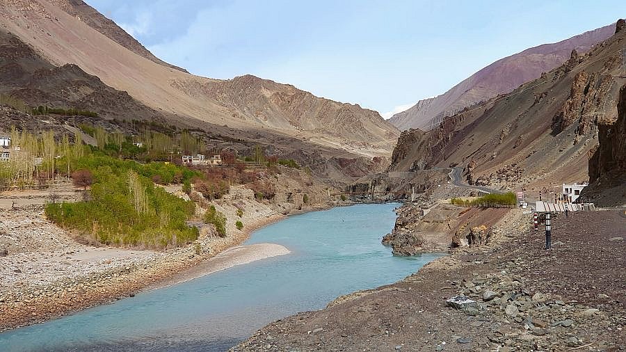 Landschaft am Indus bei Alchi - Ladakh: Landschaft