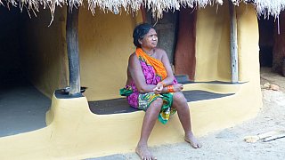 Sch&ouml;n gestaltetes Haus im Dorf Bhaluguda - Chhattisgarh: Land-und-Leute