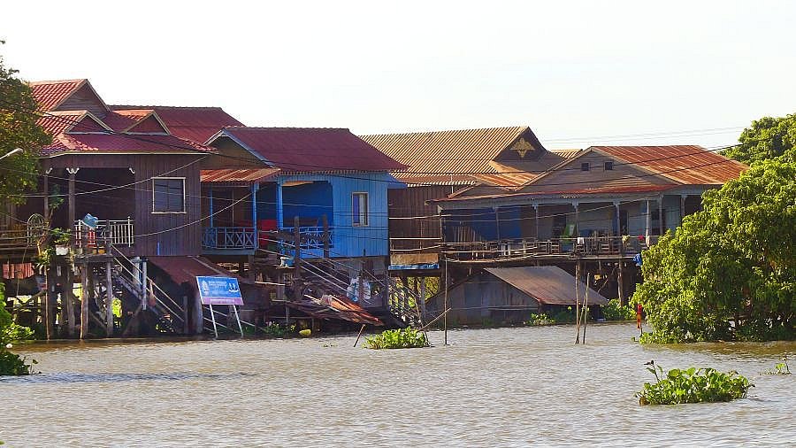 Stelzenh&auml;user in Kampong Chhnang - Kambodscha - Land und Leute