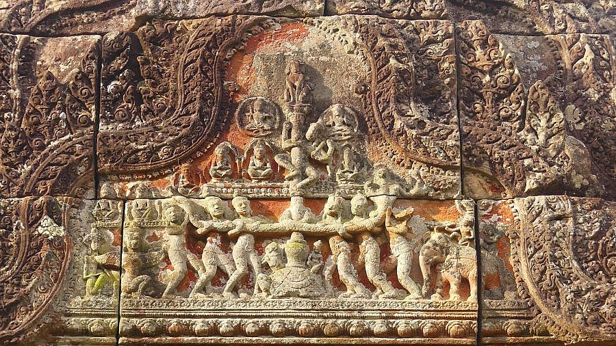 Pr&auml;chtiges Steinrelief - Kambodscha - Sehensw&uuml;rdigkeiten