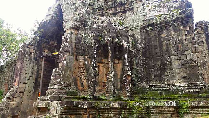 Dreik&ouml;pfige Elefanten in Angkor Thom - Kambodscha - Sehensw&uuml;rdigkeiten