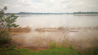 Idyllischer Mekong - Kambodscha-Landschaft