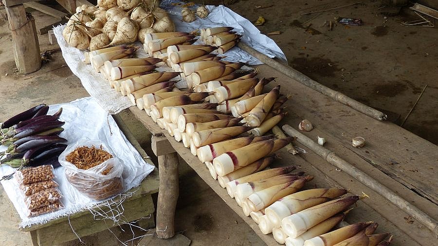 Marktstand am Stra&szlig;enrand - Laos - Land und Leute