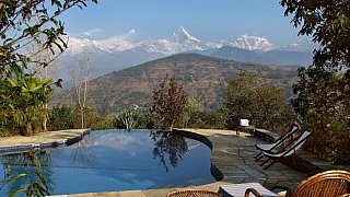 Annapurna vom Tiger Mountain Pokhara Resort - Nepal - Schlafen und Essen