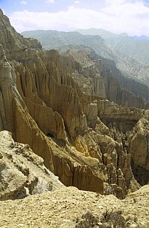 Sandsteinformationen in Upper Mustang - Nepal - Mustang - verbotenes K&ouml;nigreich 1993 & 97