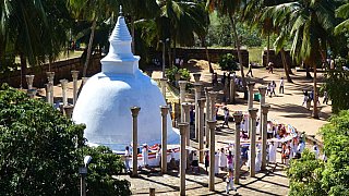 Pilger-Zeremonie um die Ambasthala-Stupa - Sri Lanka - Sehensw&uuml;rdigkeiten