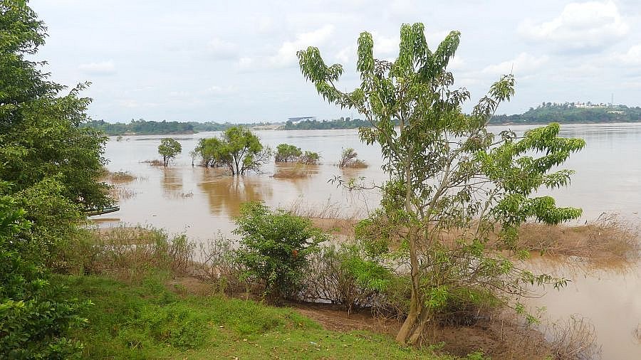 Mekong-Ufer bei Preak Rumkel - Kambodscha-Landschaft
