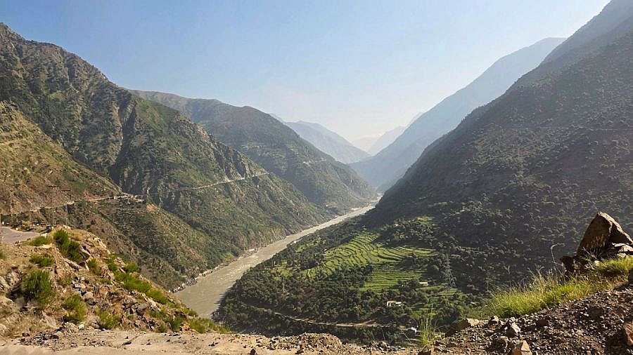 Blick auf den Indus kurz nach Besham - Nord-Pakistan: Landschaft