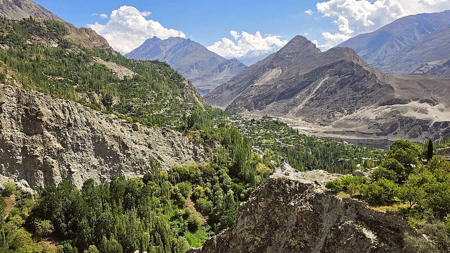 Blick vom Baltit Fort Richtung Osten - Nord-Pakistan: Landschaft